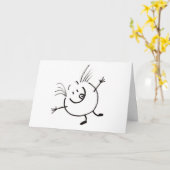 Carte de voeux Goofy Doodle Guy (Fleur jaune)