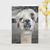 Carte de voeux Goofy Llama (Fleur jaune)