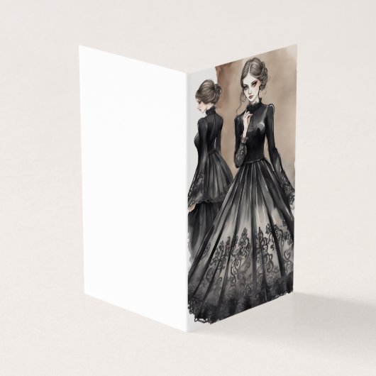 Carte de voeux Goth Couture LBD Blank (Outside)