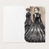 Carte de voeux Goth Couture LBD Blank (Outside Unfolded)