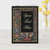 Carte de vœux gothique à personnaliser (Fleur jaune)