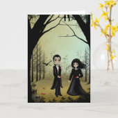 Carte de voeux gothique de couples (Fleur jaune)