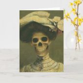 Carte de voeux Gothique Lady Skeleton (Fleur jaune)