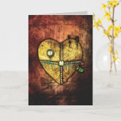 Carte de voeux gothique moins cassée du coeur (Fleur jaune)