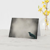 Carte de voeux gothique noire de Raven (Fleur jaune)