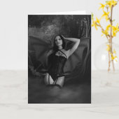 Carte de voeux gothique Vampire (Fleur jaune)