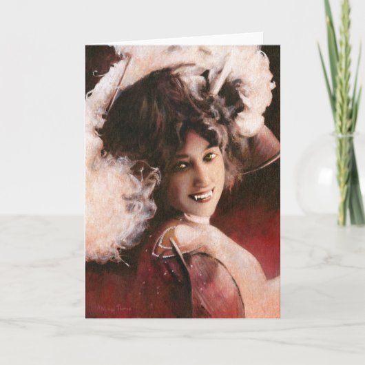 Carte de voeux gothique victorienne de Madame de (Devant)