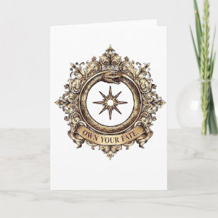 Carte de vœux gothique vintage serpent Possédez vo