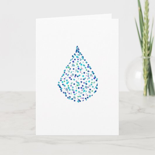 Carte de vœux goutte d'eau turquoise bleu clair (Devant)