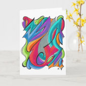 Carte de voeux Graffiti (Fleur jaune)