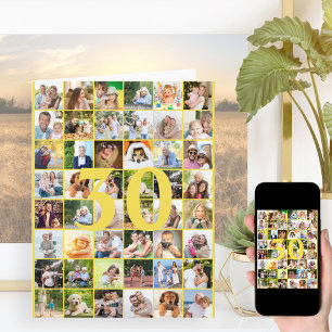 Carte de voeux grand anniversaire 30 ans ou tout â