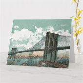 Carte de vœux grand format du pont de Brooklyn (Fleur jaune)