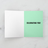 CARTE DE VOEUX GRANDE AVEC CHAT ET GATEAU D'ANNIVE (Intérieur)