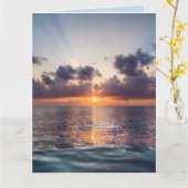 Carte de vœux grande Miami Sunset VIBES GUÉRISSEUS (Fleur jaune)