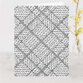 CARTE DE VOEUX GRANDE / Verticale TRICOTÉ ARGYLE B (Fleur jaune)