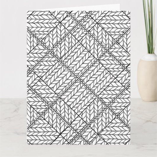 CARTE DE VOEUX GRANDE / Verticale TRICOTÉ ARGYLE B (Devant)