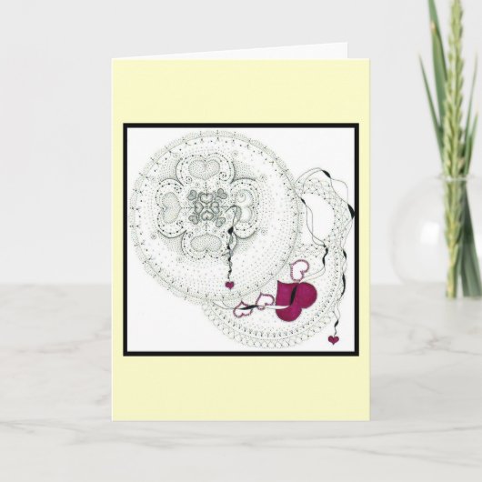 Carte de voeux graphique de coeurs (Devant)