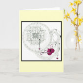 Carte de voeux graphique de coeurs (Fleur jaune)