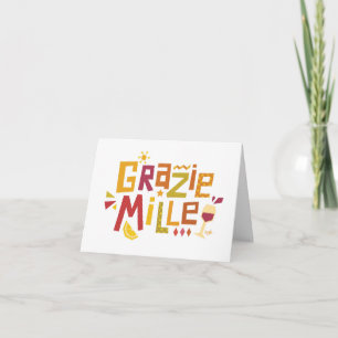 Carte de vœux 'Grazie mille' mille remerciements