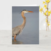 Carte de voeux Great Blue Heron Profil (Fleur jaune)