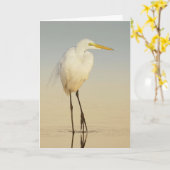Carte de voeux Great Egret Walking (Fleur jaune)