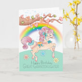 Carte de voeux Great Grandgirl Pony (Fleur jaune)