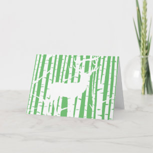 Carte de voeux Green and White Birch Tree Forest