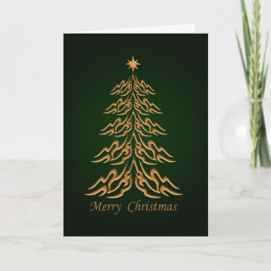 Carte de voeux Green Bell Christmas Tree