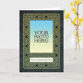 Carte de voeux Green Celtic Knotwork (Fleur jaune)