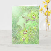 Carte de voeux Green Faery (Fleur jaune)