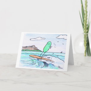 Carte de voeux Green Weenii "Green Hawaii"