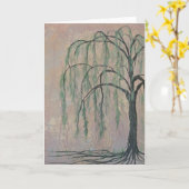 Carte de voeux Green Willow Tree (Fleur jaune)