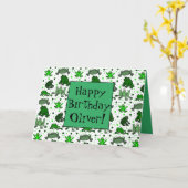 Carte de vœux grenouille personnalisée (Fleur jaune)