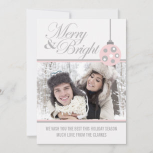 Carte de voeux Grey Merry & Bright Holiday Photo