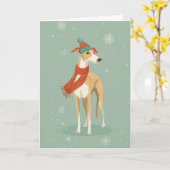 Carte de vœux Greyhound pour les fêtes (Fleur jaune)