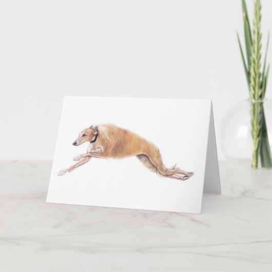 Carte de voeux Greyhound Running Chig Art (Devant)