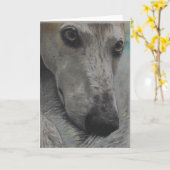 Carte de voeux Greyhound vierge (Fleur jaune)