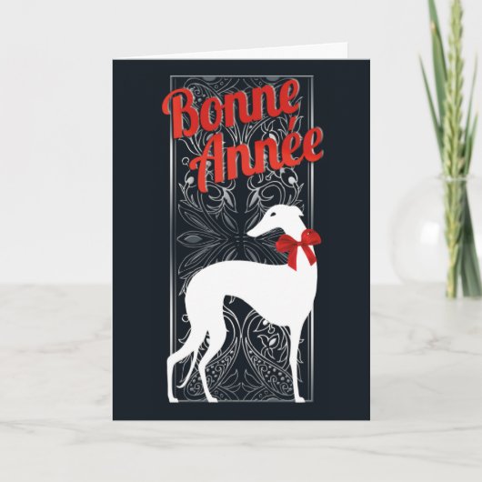 Carte de voeux Greyhounden fête (Devant)