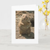 Carte de voeux Grinning Groundhog (Fleur jaune)