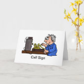 Carte de voeux grise masculine de cheveux (Fleur jaune)