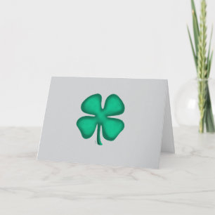 Carte de vœux grise trèfle irlandais Lucky 4 Leaf