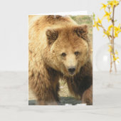 Carte de voeux Grizzly Bear (Fleur jaune)