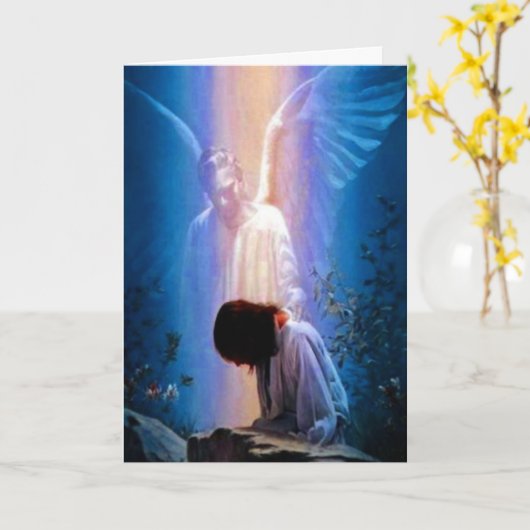 Carte de voeux Guardian Angel (Fleur jaune)