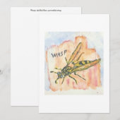 Carte de vœux Guêpe (Devant / Derrière)