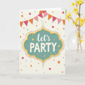 Carte de vœux Guirlande de fête (Fleur jaune)