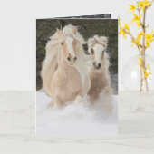 Carte de voeux Gypsy Mare et Foy Run Horse (Fleur jaune)