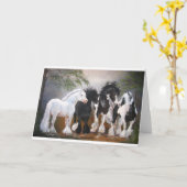 Carte de voeux Gypsy Vanner (Fleur jaune)