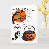 Carte de voeux Halloween (Fleur jaune)