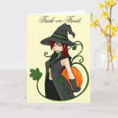 Carte de voeux Halloween (Fleur jaune)