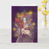 Carte de voeux Halloween (Fleur jaune)